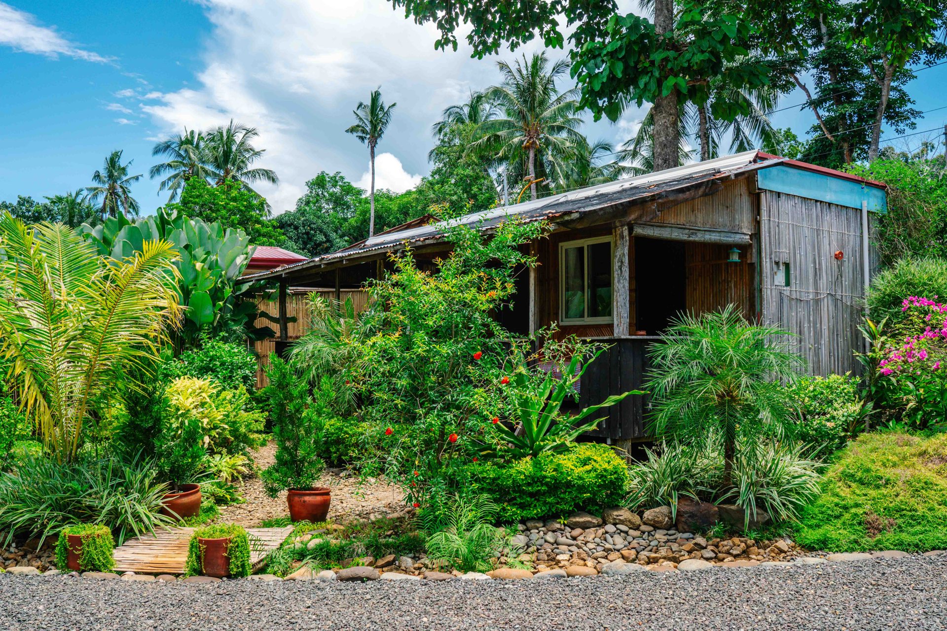 Talaudyong Garden Beach Cabins and tropical garden